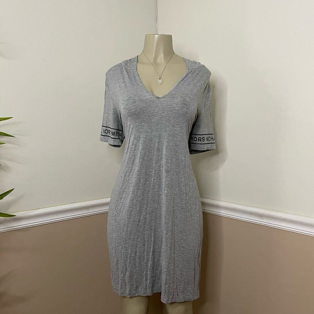 Michael Kors Women’s Short Sleeve T-Shirt Tee Jersey Hooded Dress